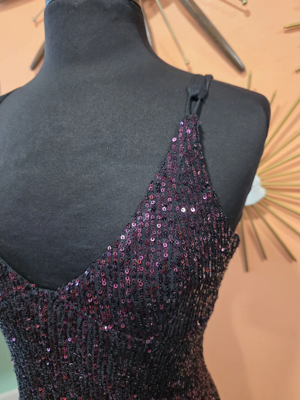 Free People Gold Rush S Plum Sequin Mini Dress Festival Y2K Fairycore Sparkle